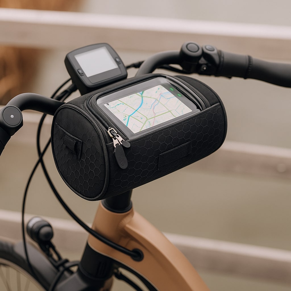 Bike Phone Mount Bag for Handlebars with Touch Window, Storage Pouch for Cycling Navigation, Keys & Essentials | Lonoma