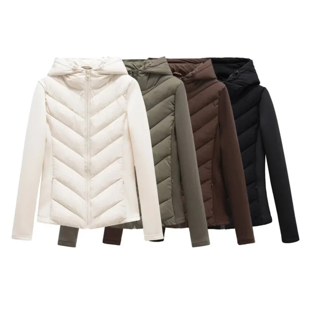 Women's Hooded Puffer Coat with Hidden Pockets – Lightweight Quilted Winter Jacket for Everyday Warmth | Lonoma