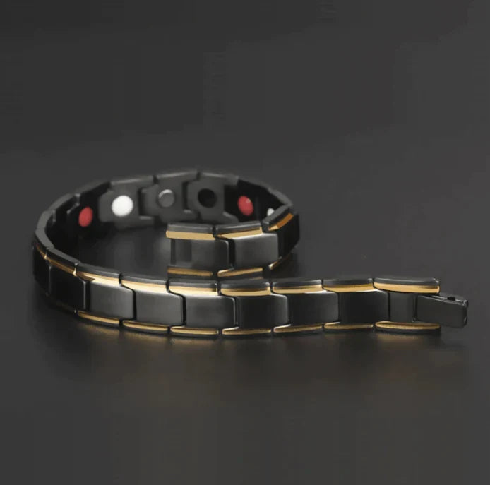 Magnetic Bracelet with Hematite Stones and Stainless Steel Links for Men and Women | Lonoma