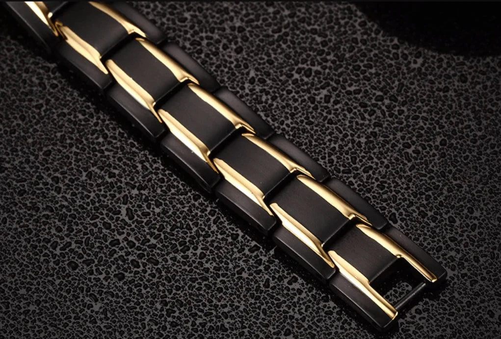 Magnetic Bracelet with Hematite Stones and Stainless Steel Links for Men and Women | Lonoma
