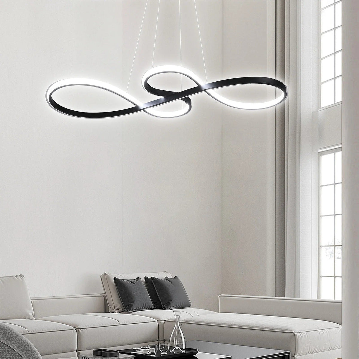 Dimmable LED Ring Pendant Light for Dining Room Kitchen Living Room Multi-Ring Aluminum Adjustable Height Modern Chandelier | Lonoma