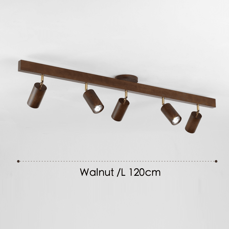 Wood Ceiling Spotlight Bar, Adjustable Solid Wood Track Light in White Oak or Walnut for Living Room, Bedroom, Dining Room & Hallway | Lonoma