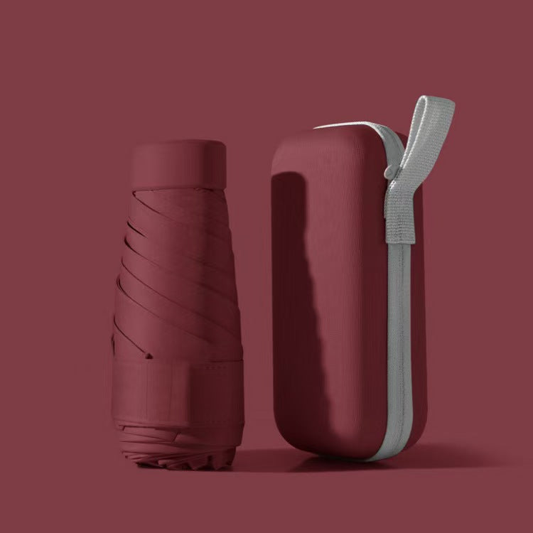Collapsible Rain Umbrella with Hard Shell Storage Case for Commuting Travel Work Everyday | Lonoma