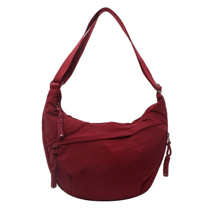 Curved Slouch Shoulder Bag – Lightweight Water-Resistant Nylon Hobo Crossbody Purse for Women, Adjustable Strap, Multi-Pocket Organizer | Lonoma