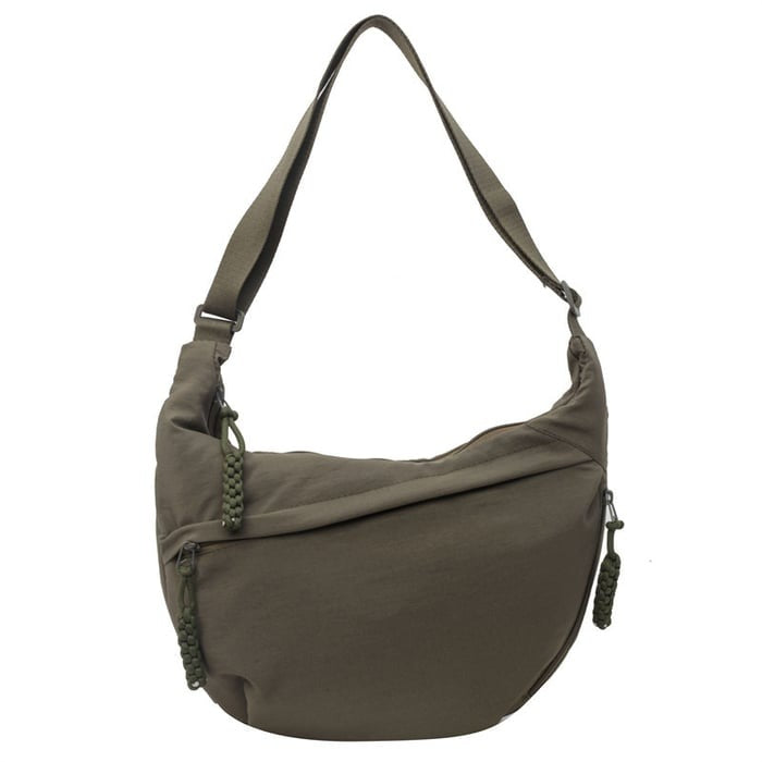 Curved Slouch Shoulder Bag – Lightweight Water-Resistant Nylon Hobo Crossbody Purse for Women, Adjustable Strap, Multi-Pocket Organizer | Lonoma