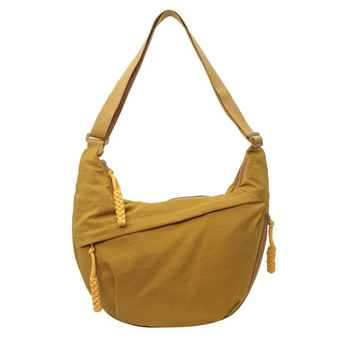 Curved Slouch Shoulder Bag – Lightweight Water-Resistant Nylon Hobo Crossbody Purse for Women, Adjustable Strap, Multi-Pocket Organizer | Lonoma