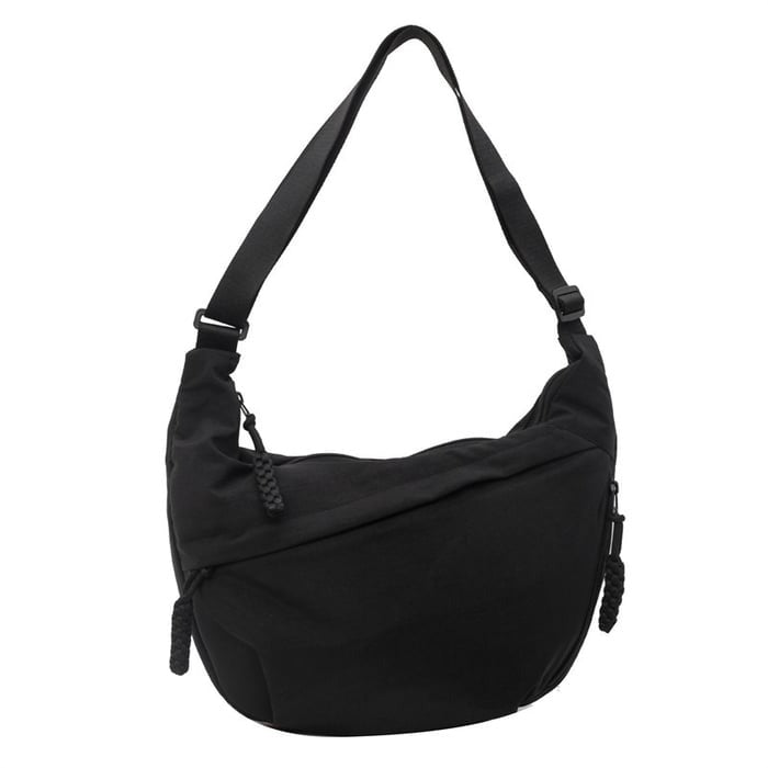 Curved Slouch Shoulder Bag – Lightweight Water-Resistant Nylon Hobo Crossbody Purse for Women, Adjustable Strap, Multi-Pocket Organizer | Lonoma