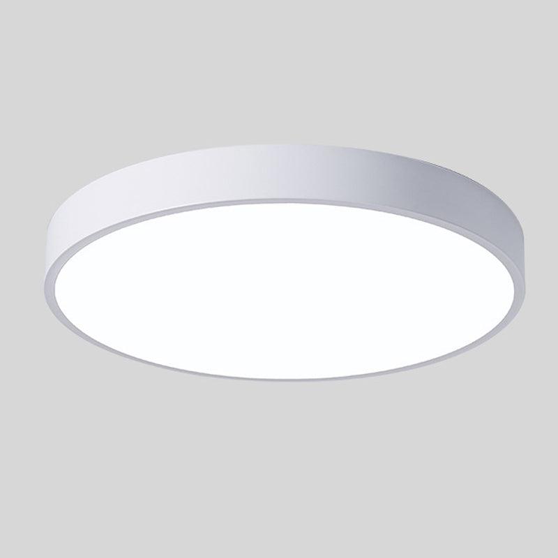 Round Flush Mount Ceiling Light with Wood Accent | Modern Nordic LED Fixture for Bedroom Living Room | 9-12 inch Macaron Design in 6 Colors | Lonoma