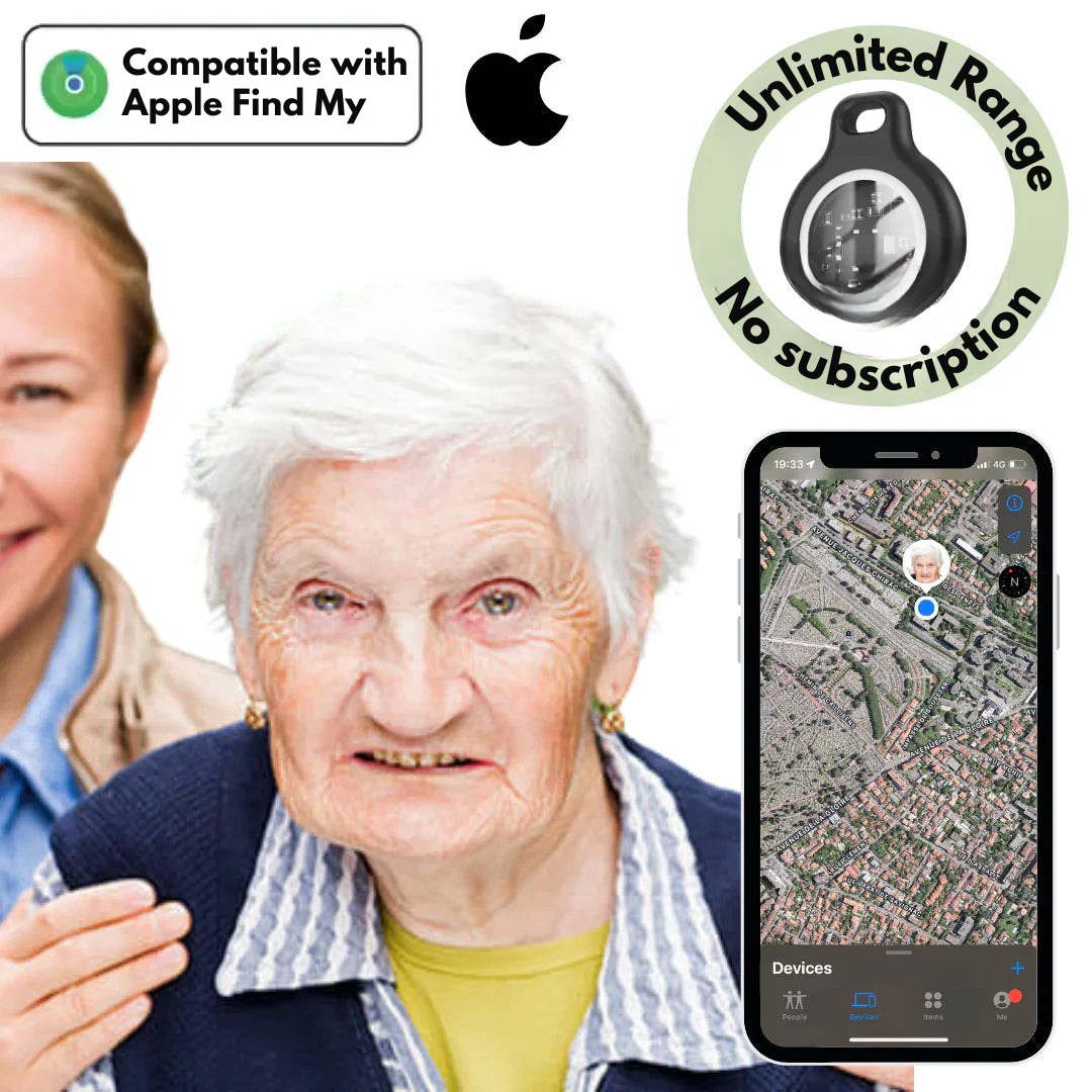Personal Location Tracker for Elderly Care Lightweight Waterproof Apple Find My Compatible No Monthly Fees | Lonoma