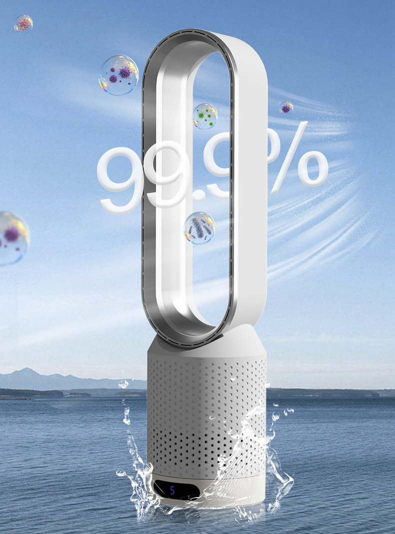 Bladeless Tower Fan with HEPA Air Purifier & Ionizer – 8-Speed Oscillating Cooling Fan for Bedroom, Living Room & Office – Quiet Air | Lonoma