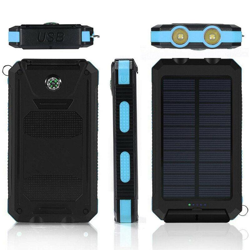 High-Capacity Solar Power Bank 500000mAh Waterproof Battery Pack with Dual USB Ports and LED Flashlight for Outdoor Adventures Emergency | Lonoma