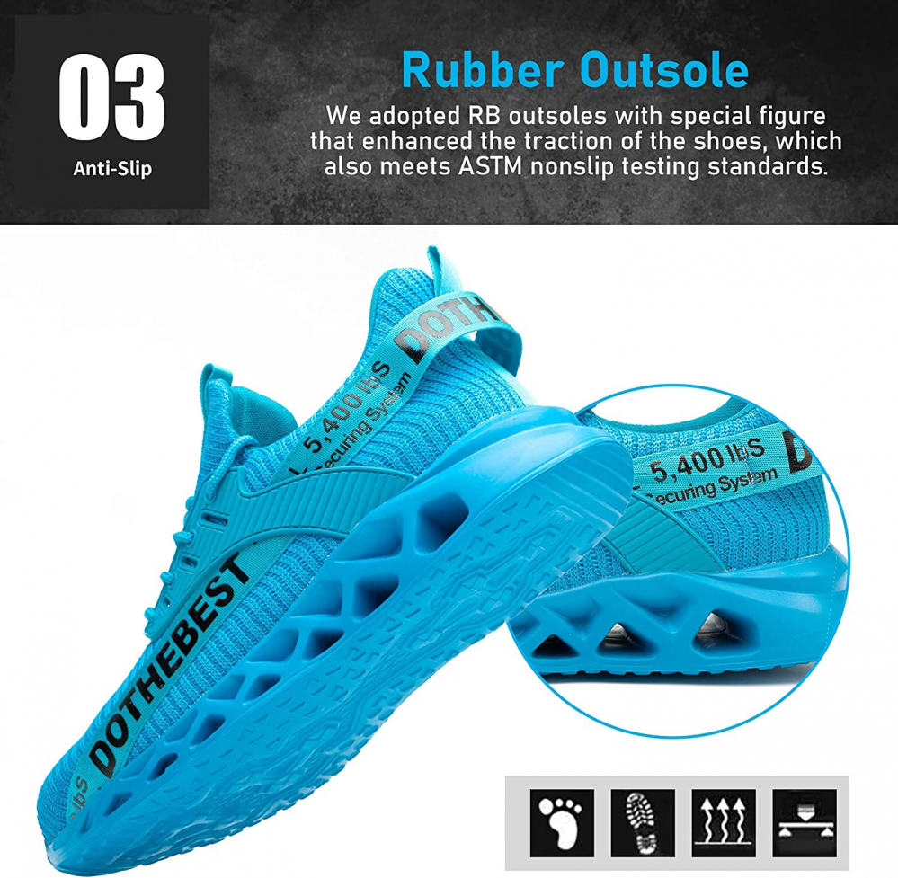 Steel Toe Work Shoes S3 Rated with Kevlar Sole Puncture Protection Lightweight Safety Boots for Construction Industrial Warehouse Men Women | Lonoma