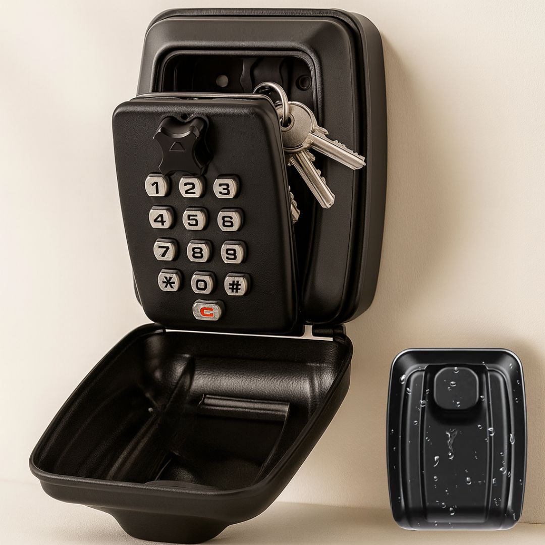 Wall-Mount Key Lock Box with Combination Lock for Outdoor Indoor Use Zinc Alloy Weatherproof Entry Security Storage | Lonoma