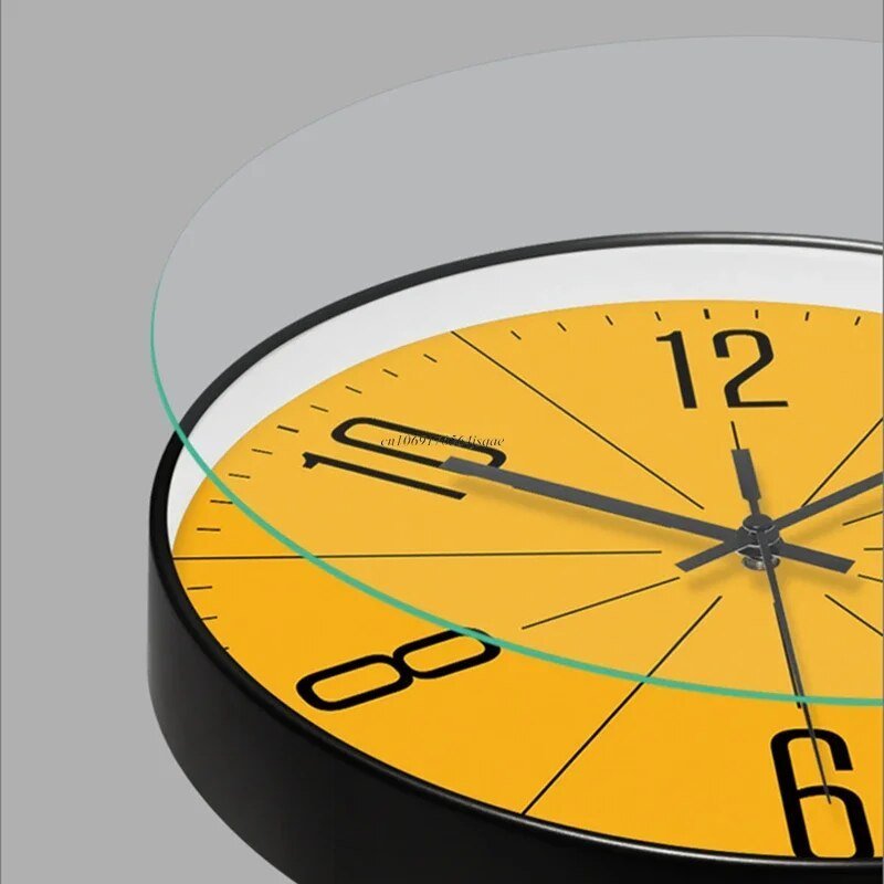 Round Wall Clock Silent Sweep Movement Modern Black White Gray Orange Dial 10-14 Inch Battery Operated Living Room Bedroom Office Kitchen | Lonoma
