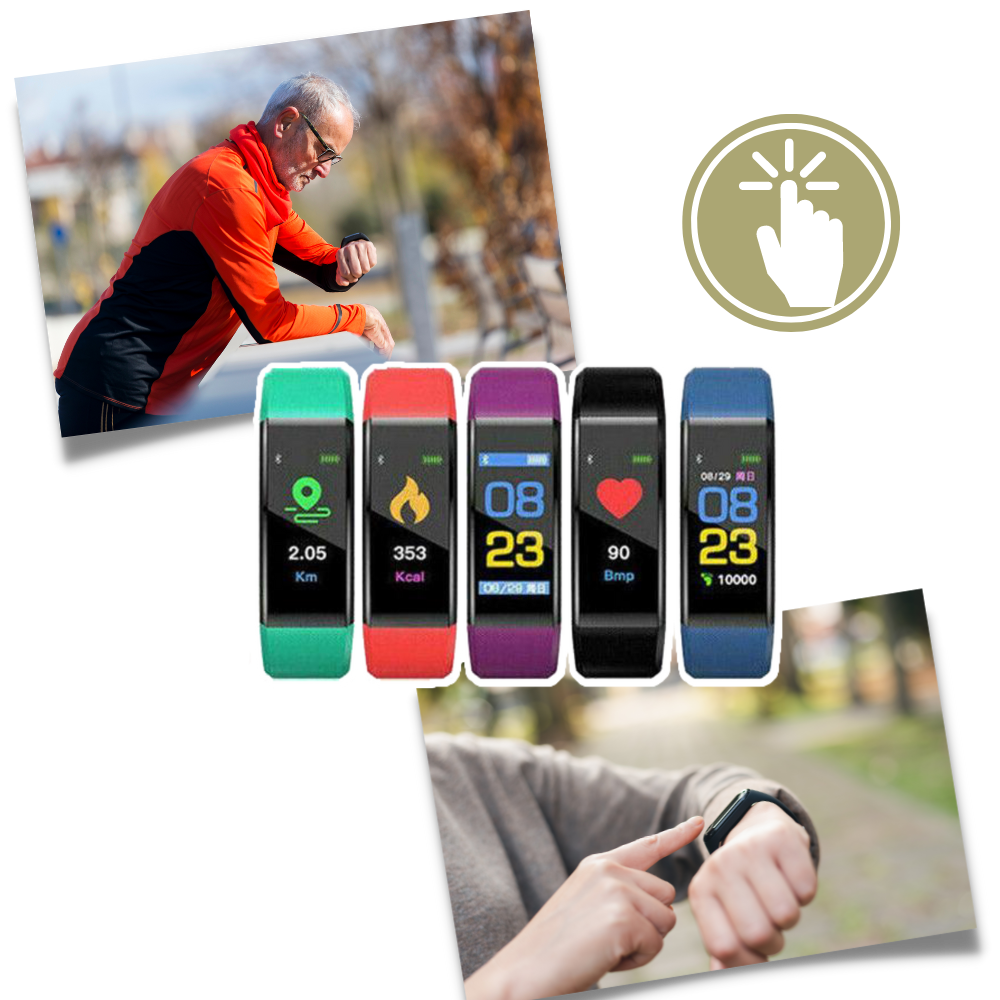 Fitness Tracker Watch with Heart Rate Monitor, Blood Pressure Tracking & 0.96-Inch LED Screen for Older Adults | Lonoma