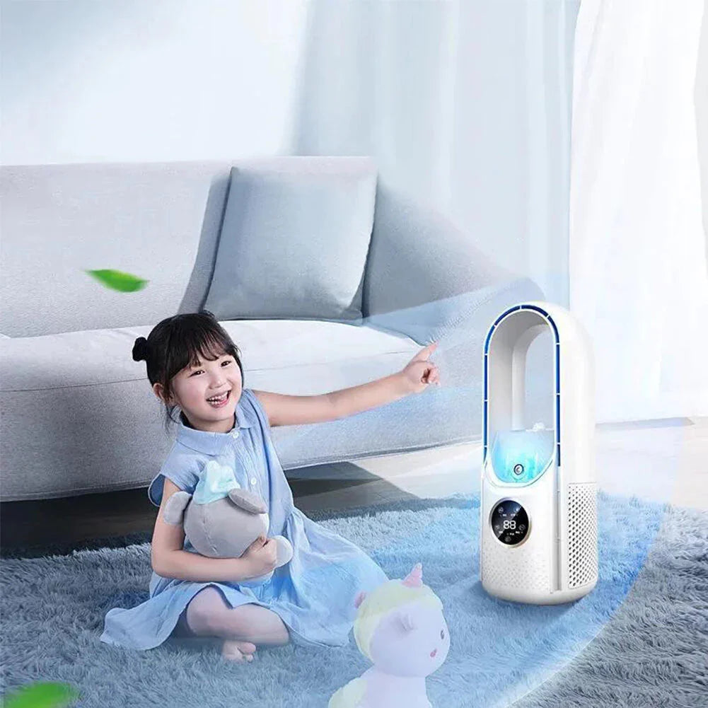 Portable Bladeless Air Cooler Evaporative Cordless Touch Control Desktop Fan for Home Office Bedroom | Lonoma