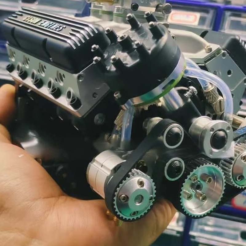 Metal V8 Engine Model Building Kit with Ignition System CNC Machined Functional Motor for RC Projects Educational STEM Assembly | Lonoma