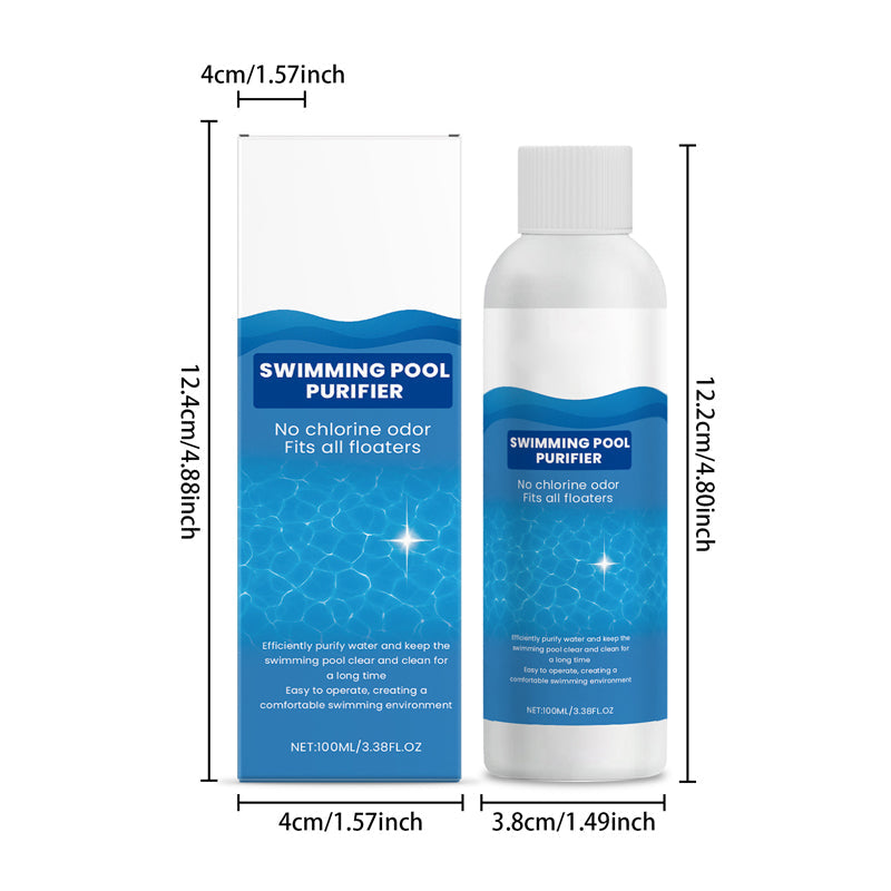 Pool Care Solution Chlorine-Free 3.4 oz for Algae Control & Crystal Clear Water in Inflatable Pools Hot Tubs Spas | Lonoma