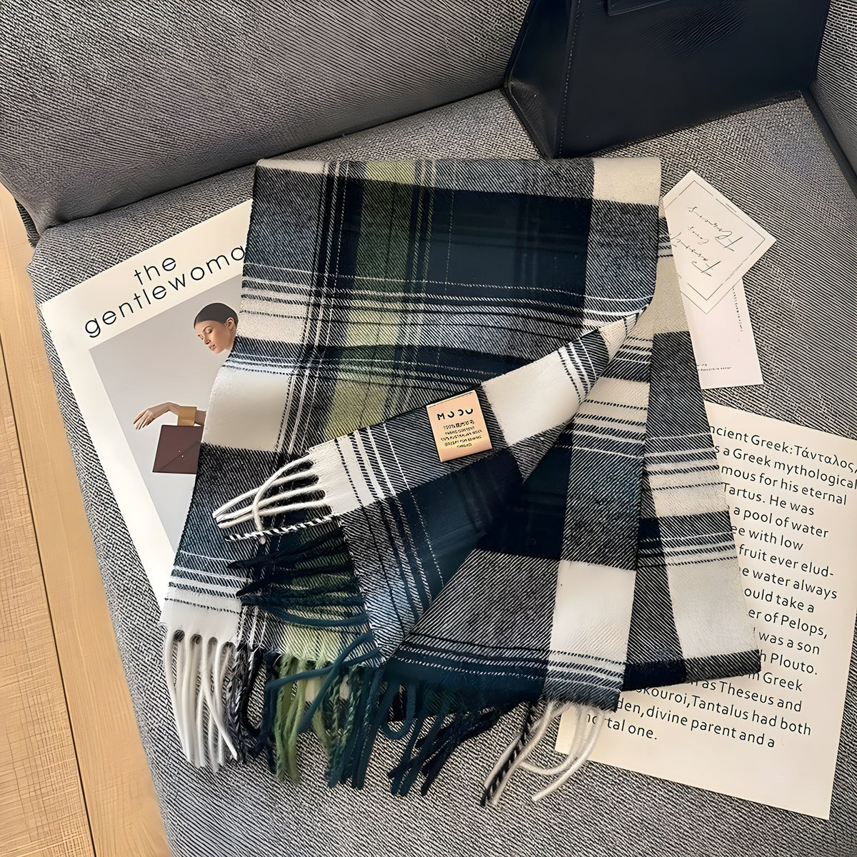 Plaid Cashmere Winter Scarf for Women 79 × 28 in Soft Wool Wrap Shawl Classic Checked Pattern Cold Weather Accessory | Lonoma