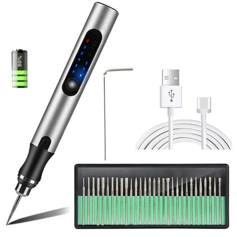 Cordless Electric Engraving Pen with LCD Display, 18,000 RPM Rechargeable Engraver for Wood, Glass, Metal, Jewelry and DIY Crafts | Lonoma