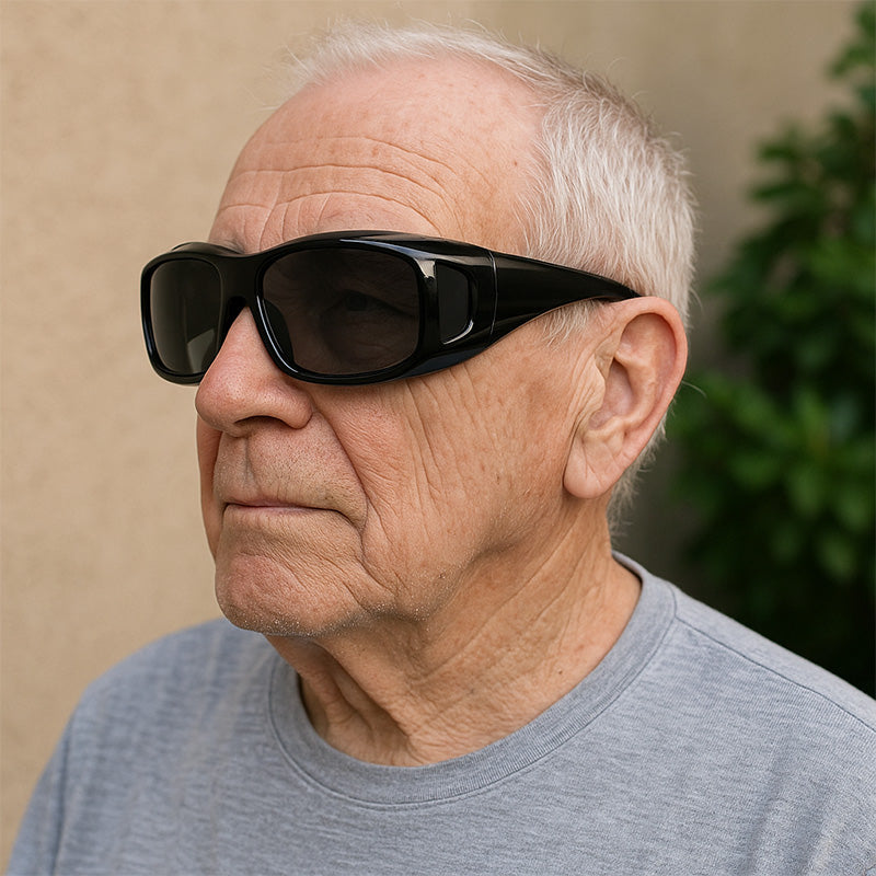 Wrap-Around Solar Shields for Eyeglass Wearers – Anti-Glare Lenses with Side Protection for Driving & Outdoor Activities | Lonoma