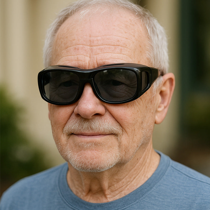 Wrap-Around Solar Shields for Eyeglass Wearers – Anti-Glare Lenses with Side Protection for Driving & Outdoor Activities | Lonoma