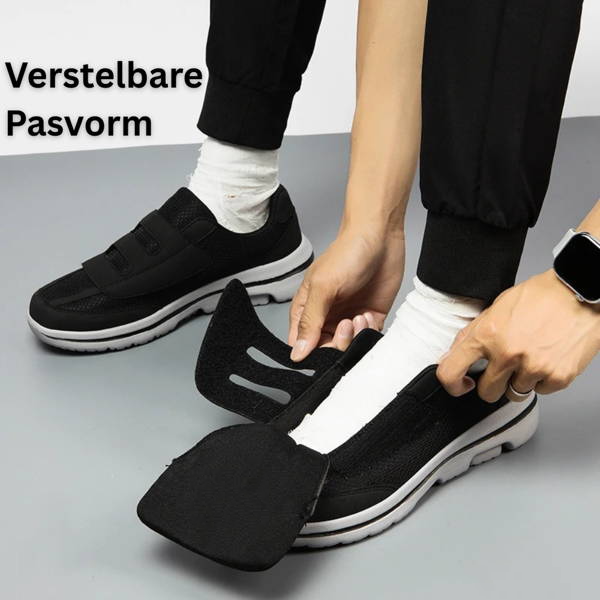 Wide-Fit Adjustable Hook-and-Loop Shoes for Swollen Feet – Breathable Mesh Therapeutic Footwear for Diabetics, Edema & Sensitive Feet | Lonoma