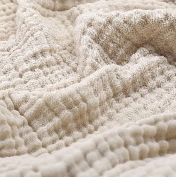 Breathable Cotton Throw Blanket Soft All-Season Muslin Weave for Couch Bed Sofa Living Room Bedroom Hypoallergenic Lightweight | Lonoma