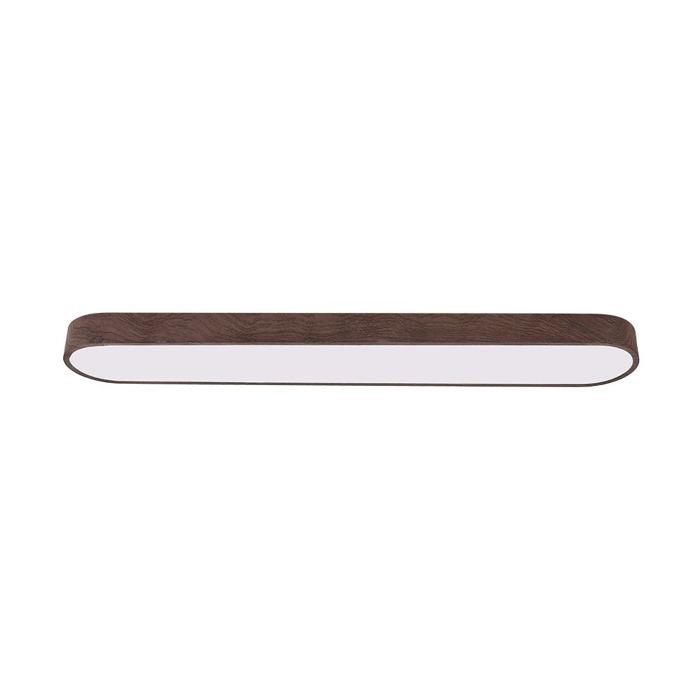 Oval LED Ceiling Light Fixture Wood Grain Metal Finish 26-35 Inch Warm White Cool White Low Profile Flush Mount for Bedroom Living Room | Lonoma