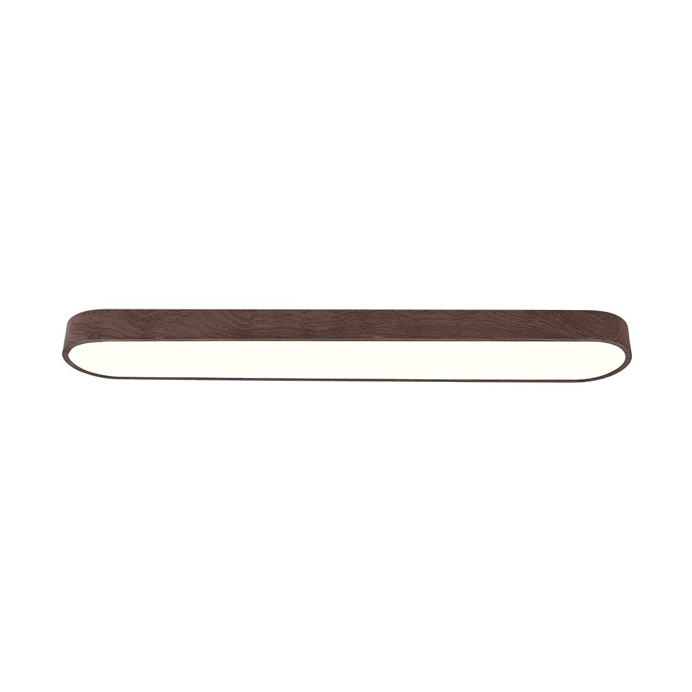 Oval LED Ceiling Light Fixture Wood Grain Metal Finish 26-35 Inch Warm White Cool White Low Profile Flush Mount for Bedroom Living Room | Lonoma