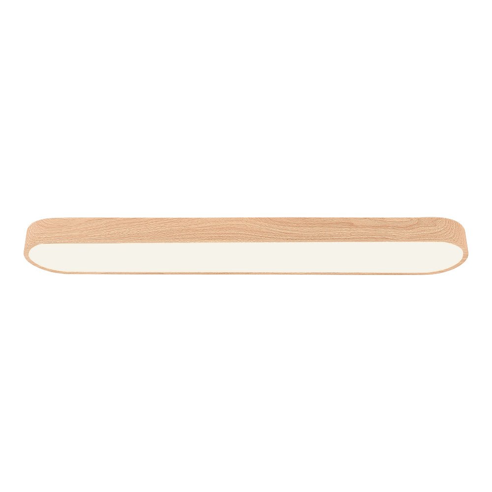 Oval LED Ceiling Light Fixture Wood Grain Metal Finish 26-35 Inch Warm White Cool White Low Profile Flush Mount for Bedroom Living Room | Lonoma