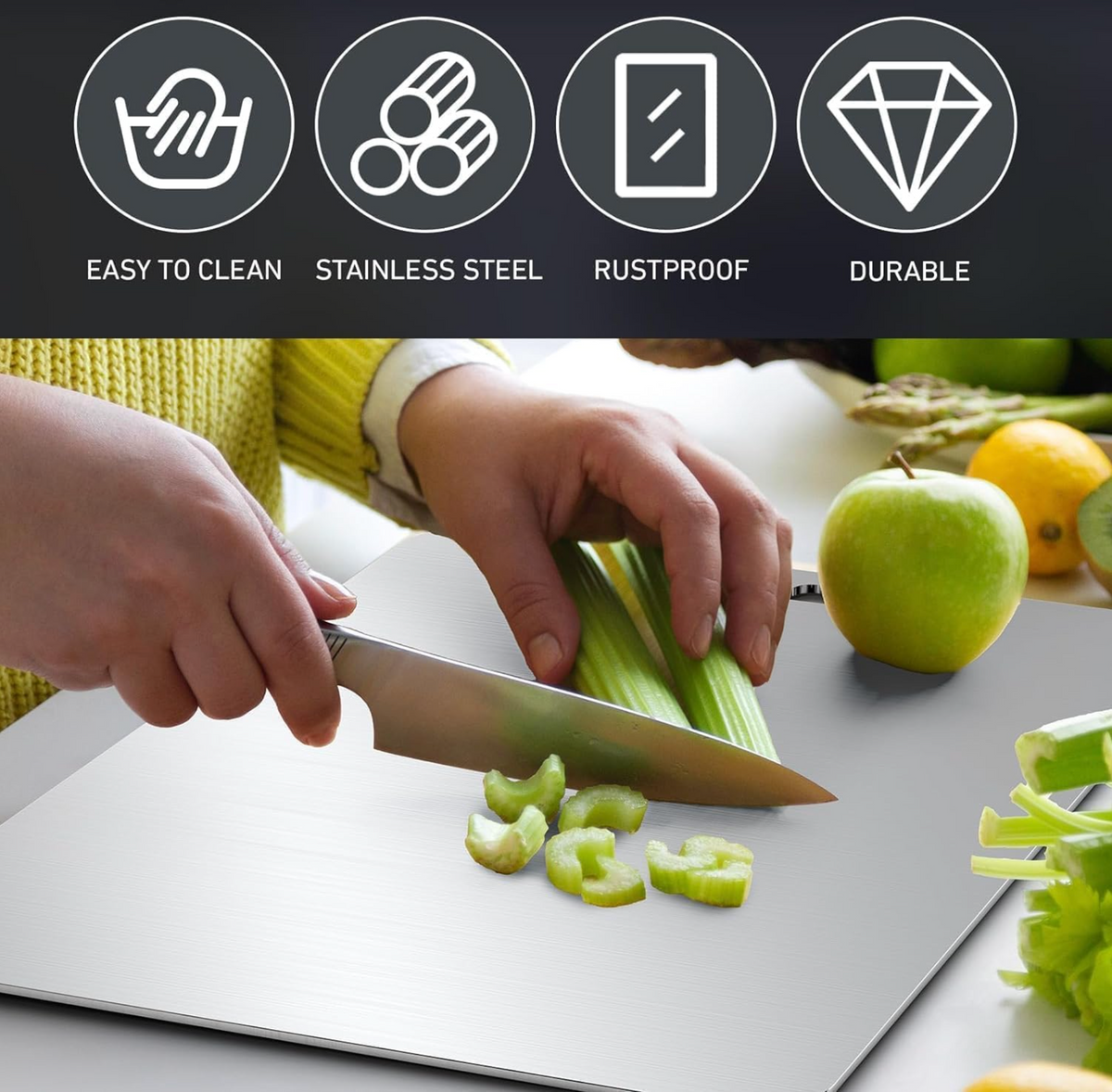 Titanium Cutting Board – Scratch-Resistant, Non-Porous & BPA-Free for Safe Food Prep in Any Kitchen | Lonoma