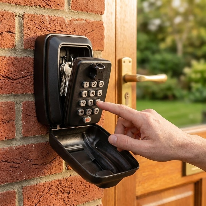 Wall-Mount Key Lock Box with Combination Lock for Outdoor Indoor Use Zinc Alloy Weatherproof Entry Security Storage | Lonoma